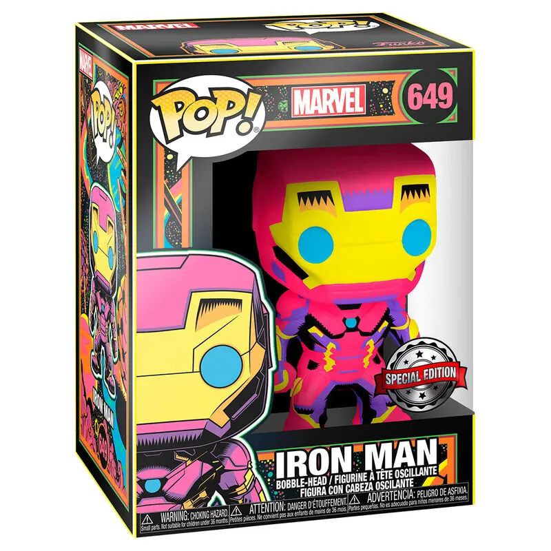 Marvel POP! Figurka winylowa Marvel Black Light Iron Man 9 cm [USZKODZONE OPAKOWANIE] zdjęcie produktu