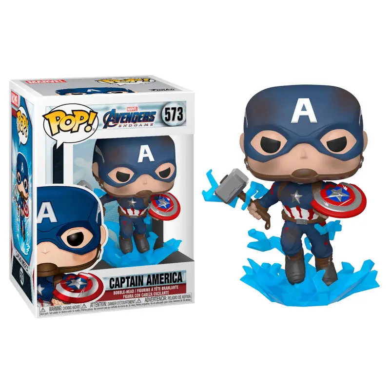 Avengers: Endgame POP! Movies Figurka winylowa Kapitan Ameryka z potłuczoną tarczą i Mjölnirem 9 cm zdjęcie produktu