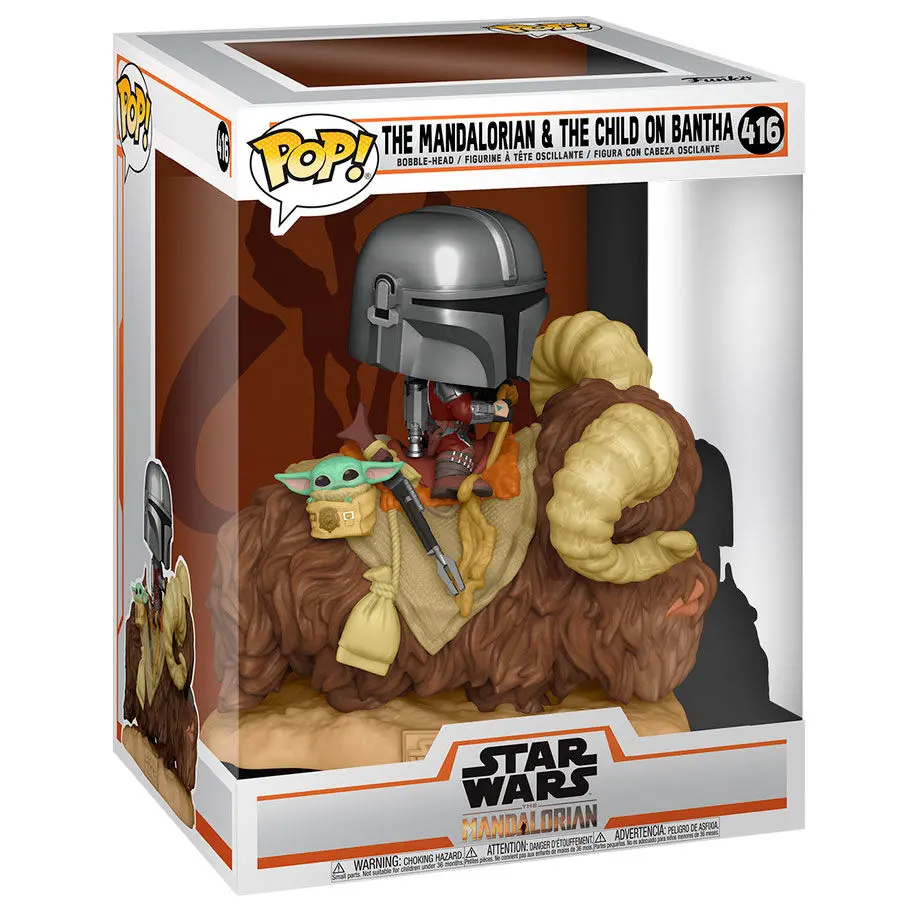 Star Wars The Mandalorian POP! Deluxe Figurka Vinyl The Mandalorian na Wantha z Dzieckiem w Torbie 9 cm zdjęcie produktu