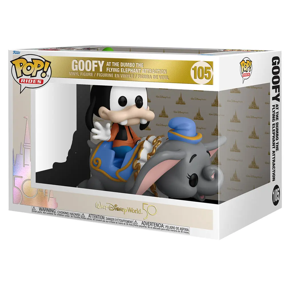 Walt Disney World 50th Anniversary POP! Rides Super Deluxe Figurka winylowa Dumbo z Goofy 15 cm zdjęcie produktu