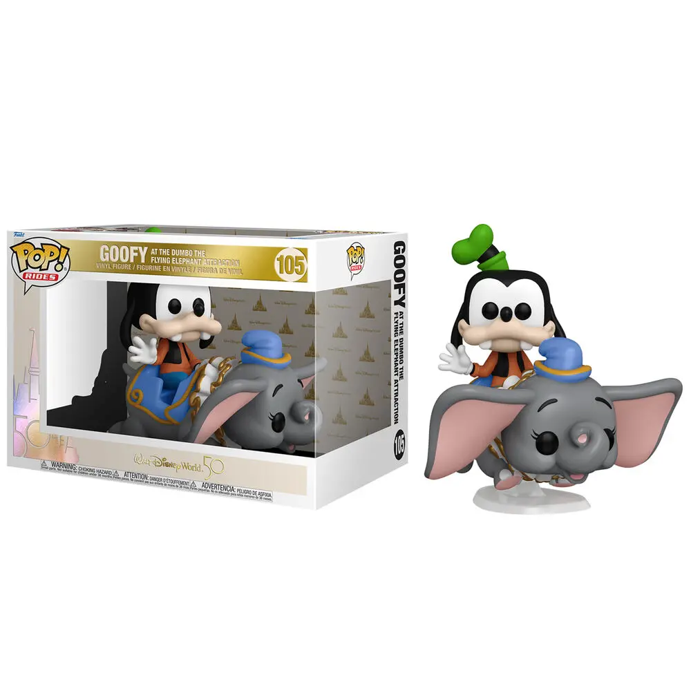 Walt Disney World 50th Anniversary POP! Rides Super Deluxe Figurka winylowa Dumbo z Goofy 15 cm zdjęcie produktu