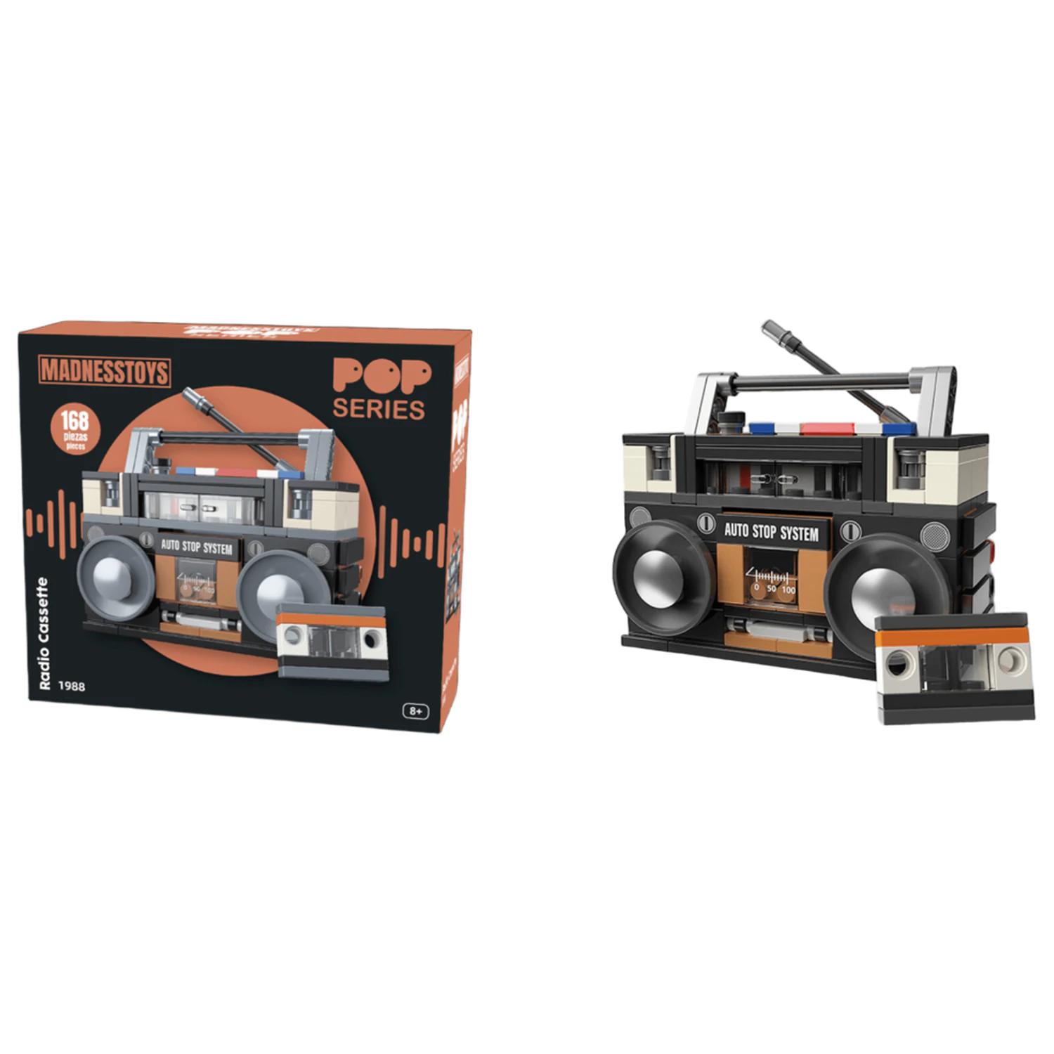 Pop Series Construction Kit 1988 Boombox Radio 168 elementów zdjęcie produktu