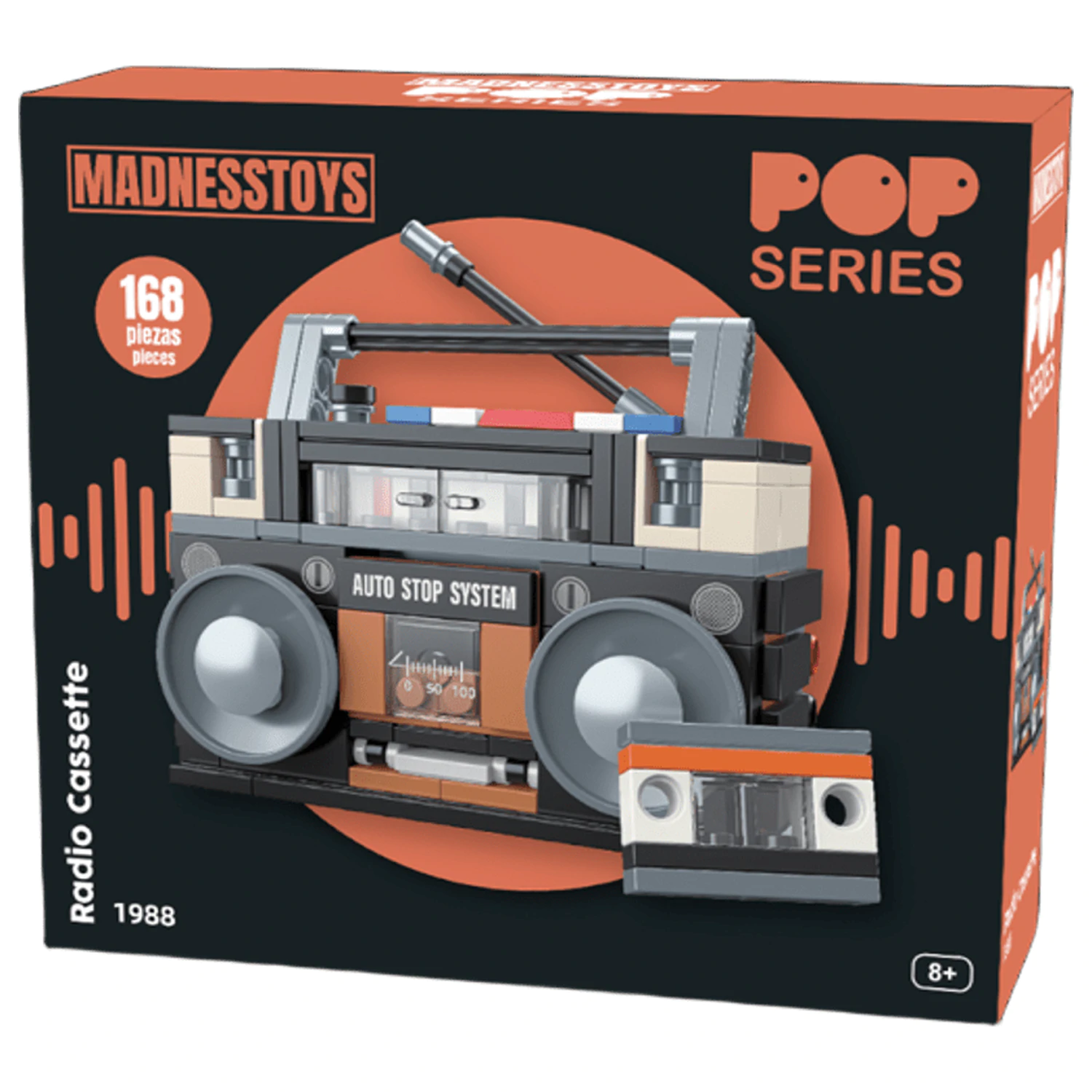Pop Series Construction Kit 1988 Boombox Radio 168 elementów zdjęcie produktu