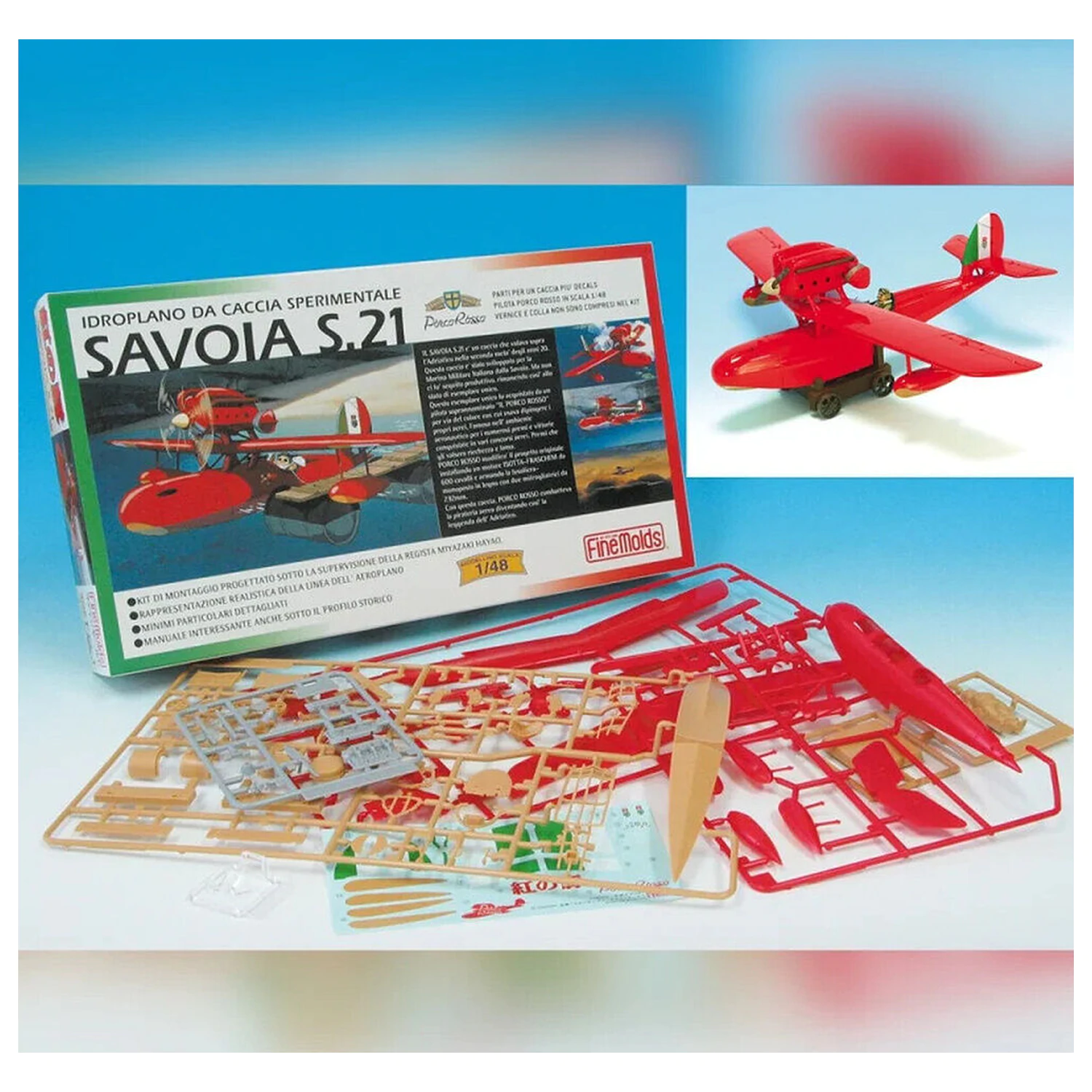 Porco Rosso Savoia S.21 Seaplane model kit + figurka Porco Rosso zdjęcie produktu