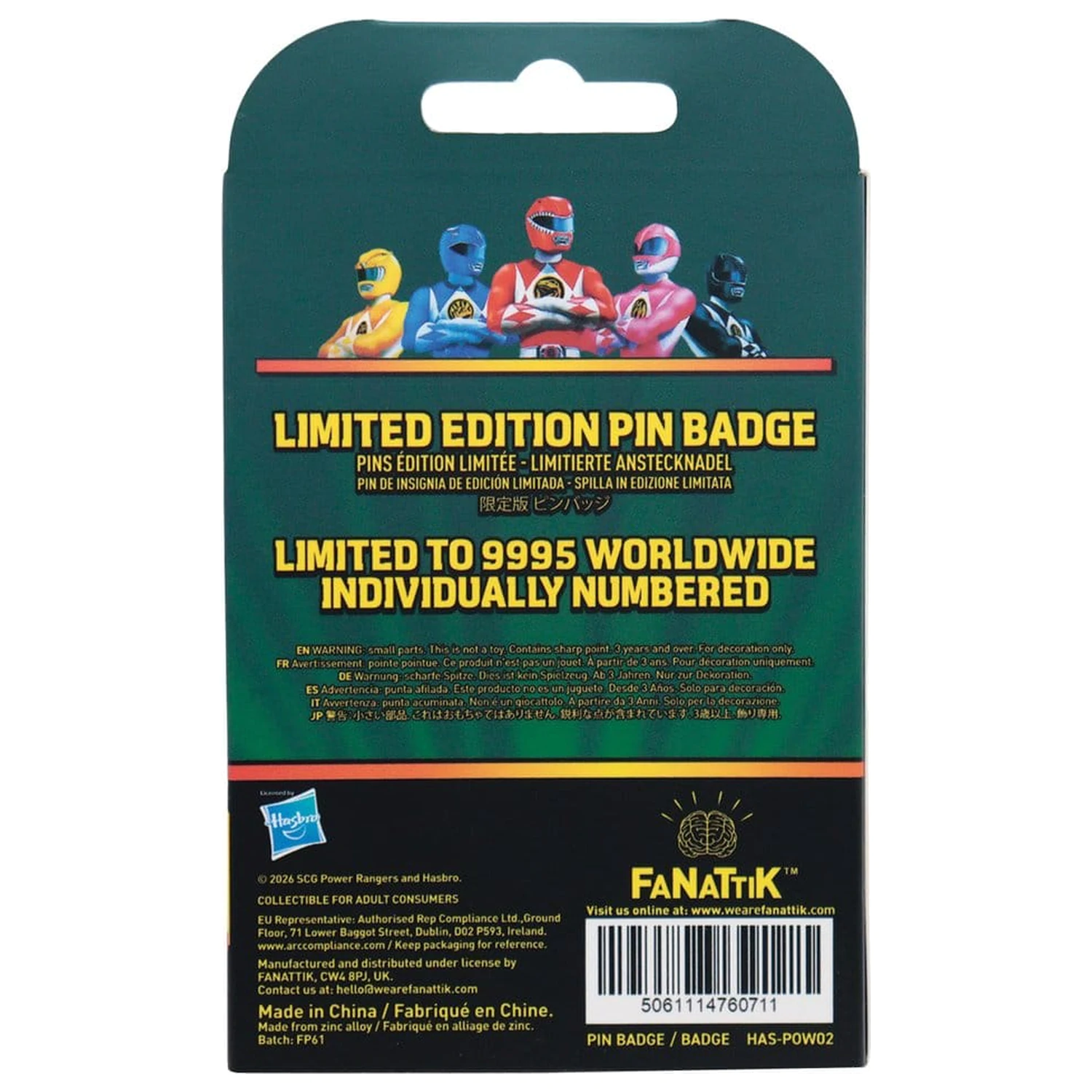 Power Rangers Przypinka Green Ranger Edycja Limitowana zdjęcie produktu