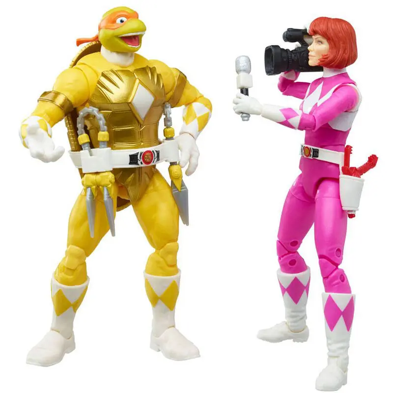 Power Rangers x Wojownicze Żółwie Ninja Lightning Collection Figurki Akcji 2022 Morphed April O'Neil i Michelangelo zdjęcie produktu