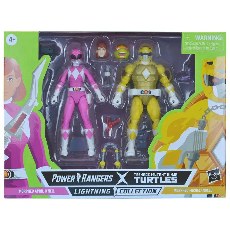Power Rangers x Wojownicze Żółwie Ninja Lightning Collection Figurki Akcji 2022 Morphed April O'Neil i Michelangelo zdjęcie produktu