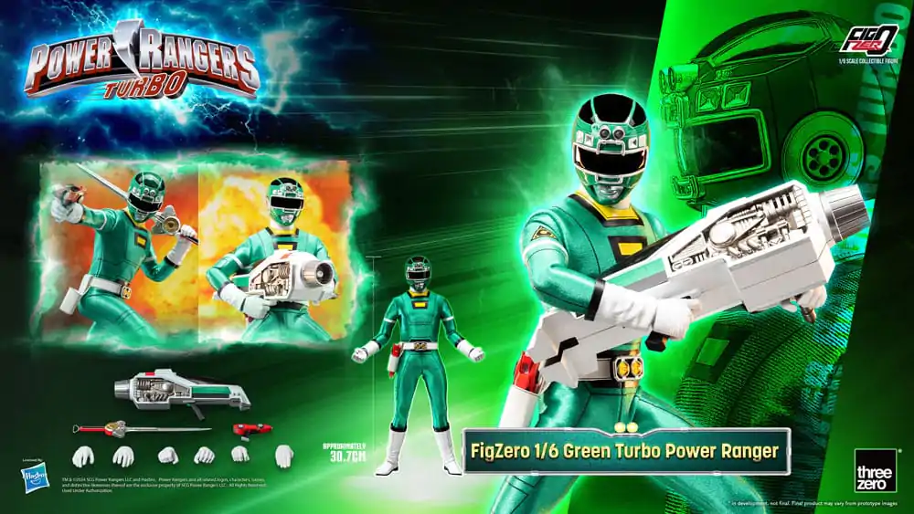 Power Rangers Turbo FigZero Figurka Akcji 1/6 Zielony Turbo Power Ranger 30 cm zdjęcie produktu