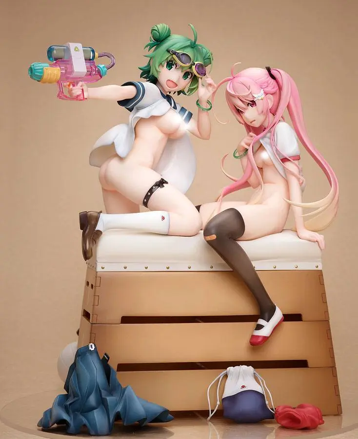 Poyoyon Rock Artwork Collection Statua PVC 1/5.5 Midori & Pink Sukumizu 28 cm zdjęcie produktu