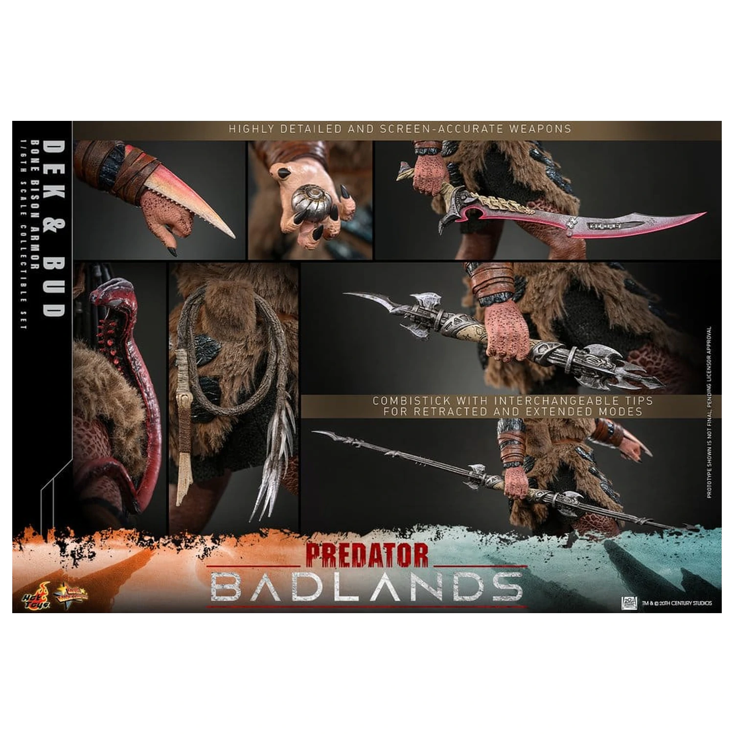 Predator: Badlands Movie Masterpiece figurki akcji 2-pak 1/6 Dek (Bone Bison Armor) i Bud 31 cm zdjęcie produktu