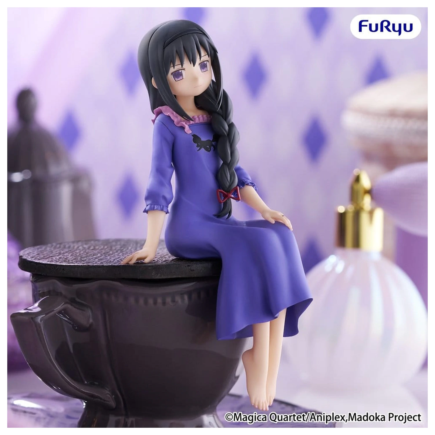 Puella Magi Madoka Magica figurka PVC ogranicznik do pojemnika z makaronem -Homura Akemi- 15 cm zdjęcie produktu