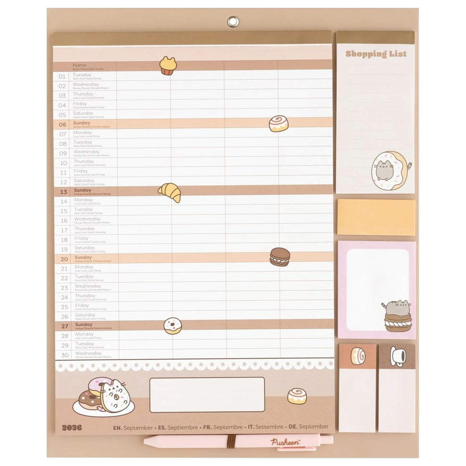 Pusheen Magnetic Planner 2026/27 30 x 35 cm zdjęcie produktu