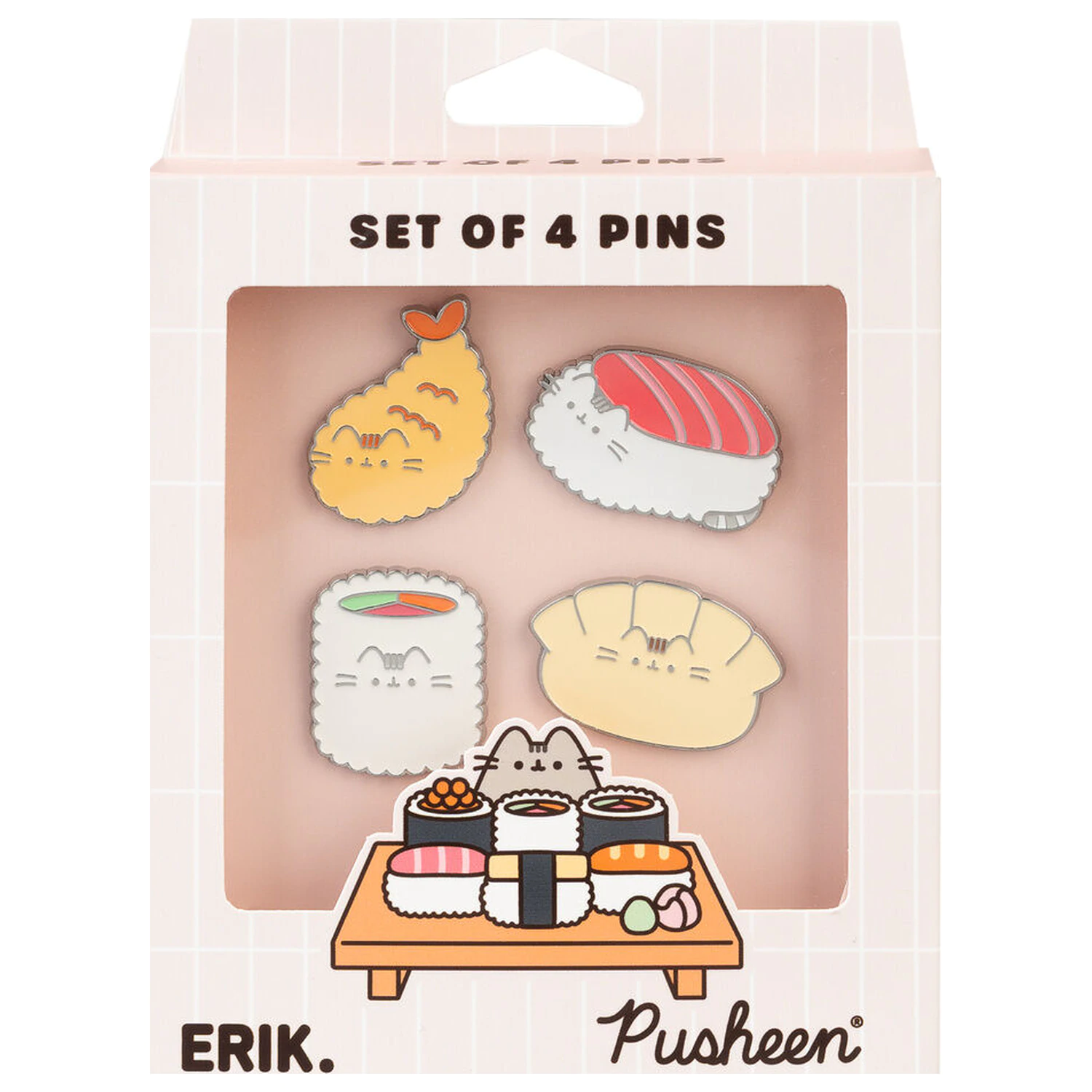 Pusheen Sushi Roll zestaw 4 pinsów zdjęcie produktu