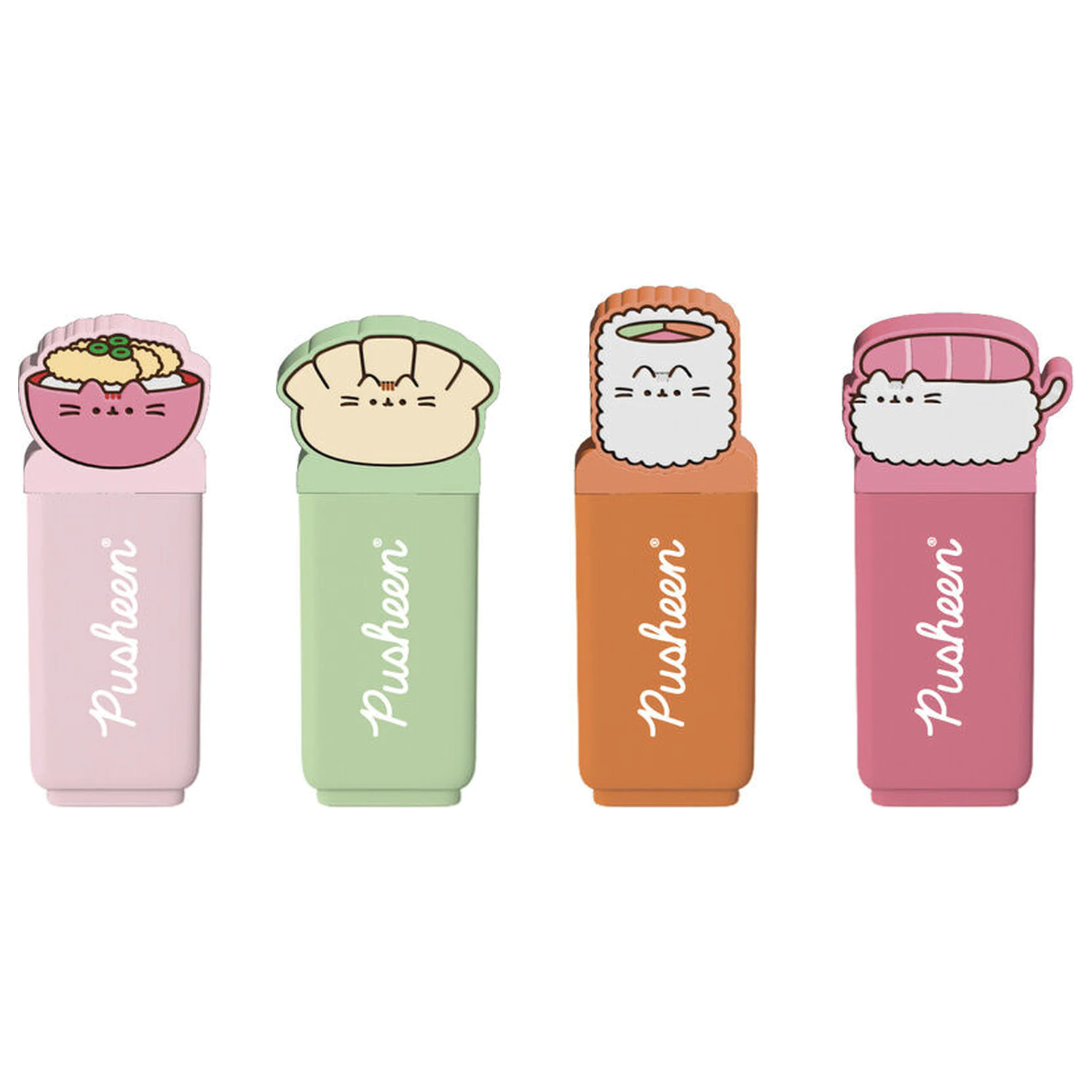 Pusheen Sushi Roll zestaw 4 zakreślaczy z nakładką zdjęcie produktu