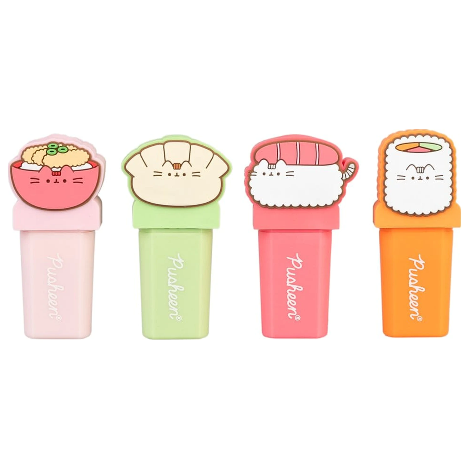 Pusheen Sushi Roll zestaw 4 zakreślaczy z nakładką zdjęcie produktu