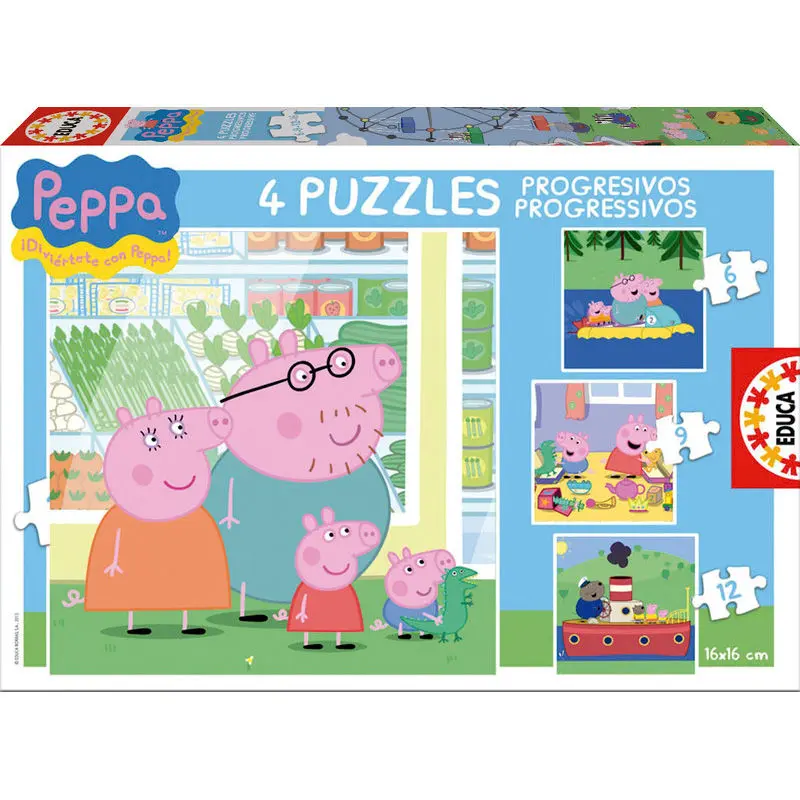 Peppa Pig Puzzle progresywne 6-9-12-16 elementów zdjęcie produktu