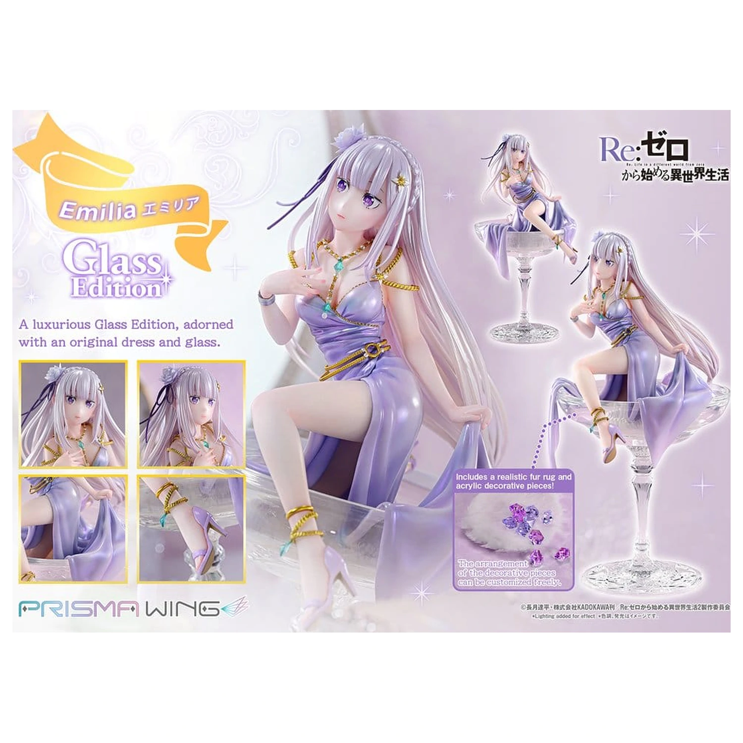 Re:Zero Prisma Wing Statue 1/7 Emilia Glass Edition Bonus Version 29 cm zdjęcie produktu