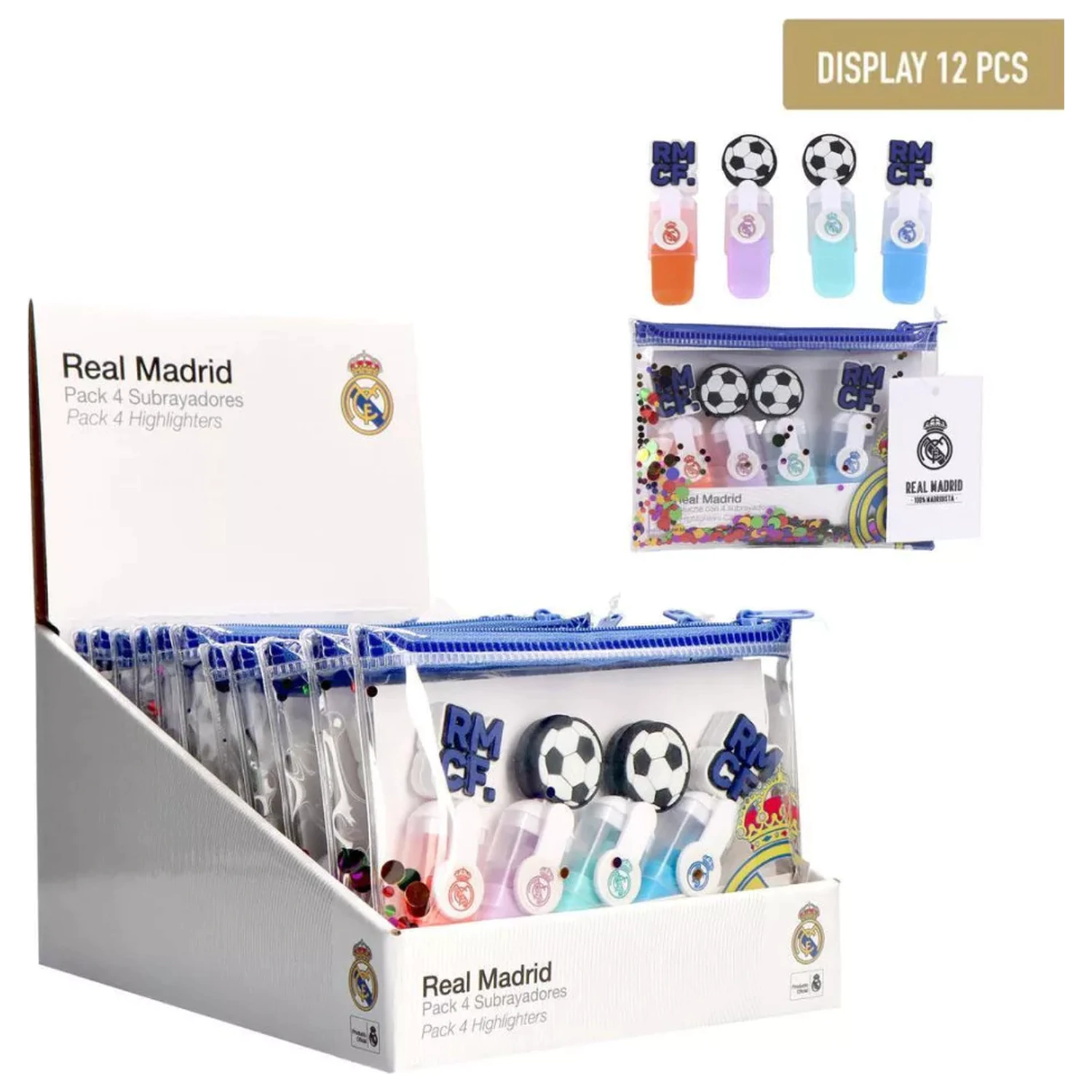 Real Madrid Ball Mini zestaw 4 zakreślaczy zdjęcie produktu