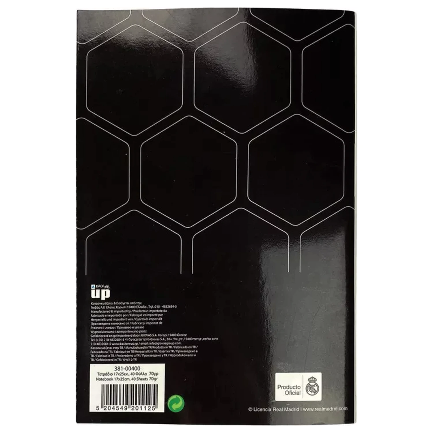 Real Madrid Black Lined Zeszyt B/5 40 Stron zdjęcie produktu