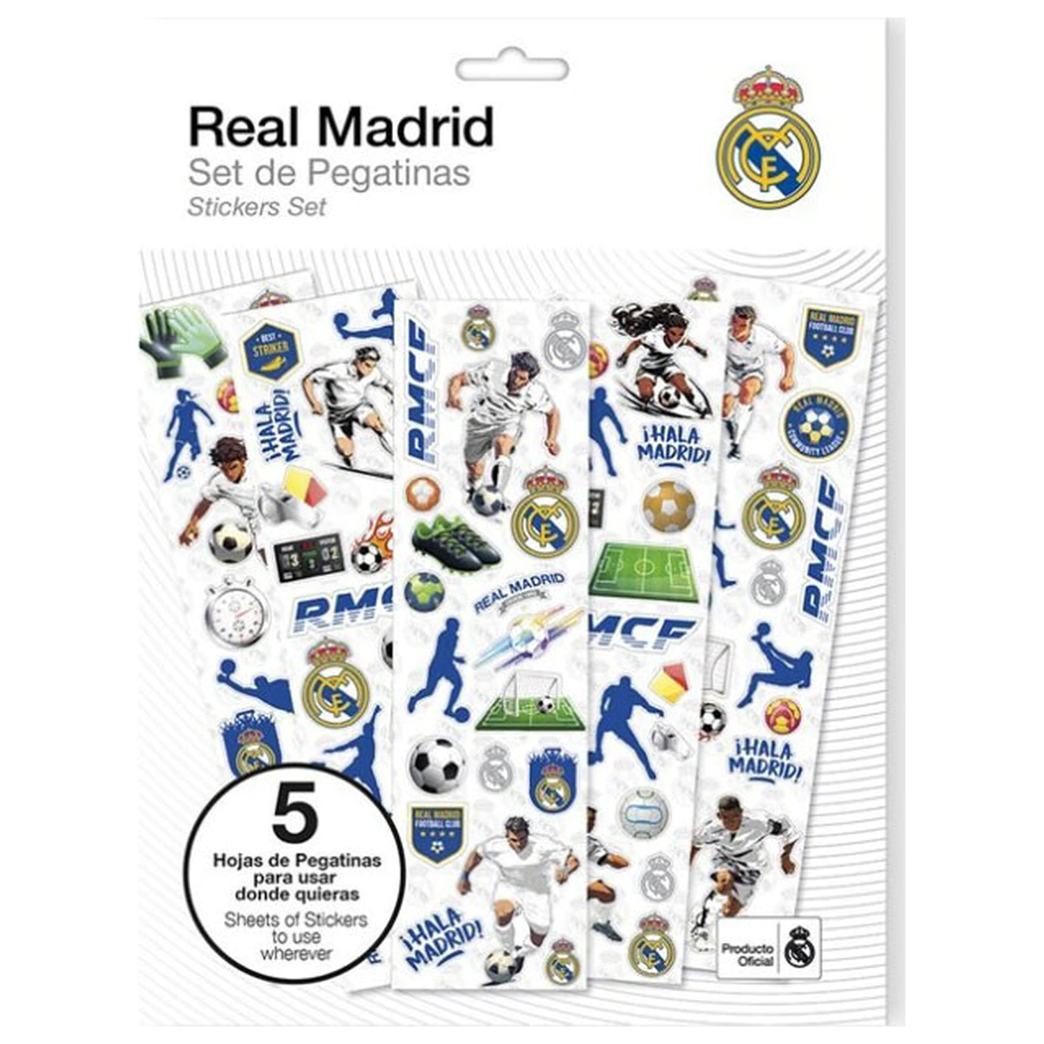 Real Madrid Emblem Naklejki Zestaw 5 arkuszy zdjęcie produktu