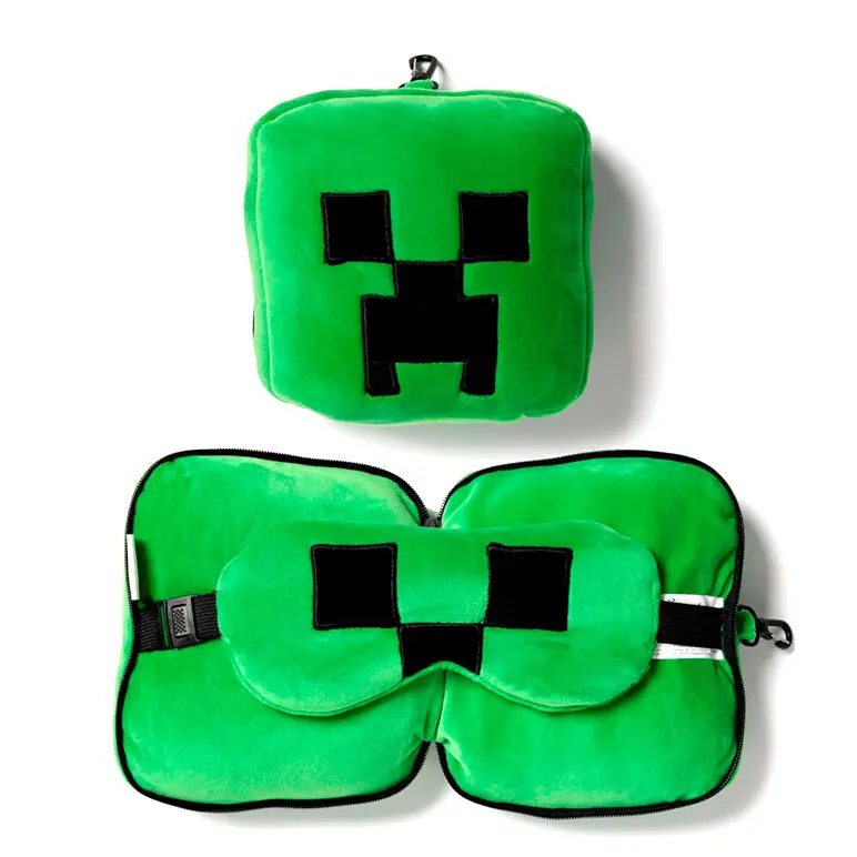 Relaxeazzz Minecraft Creeper poduszka podróżna i maska na oczy zdjęcie produktu