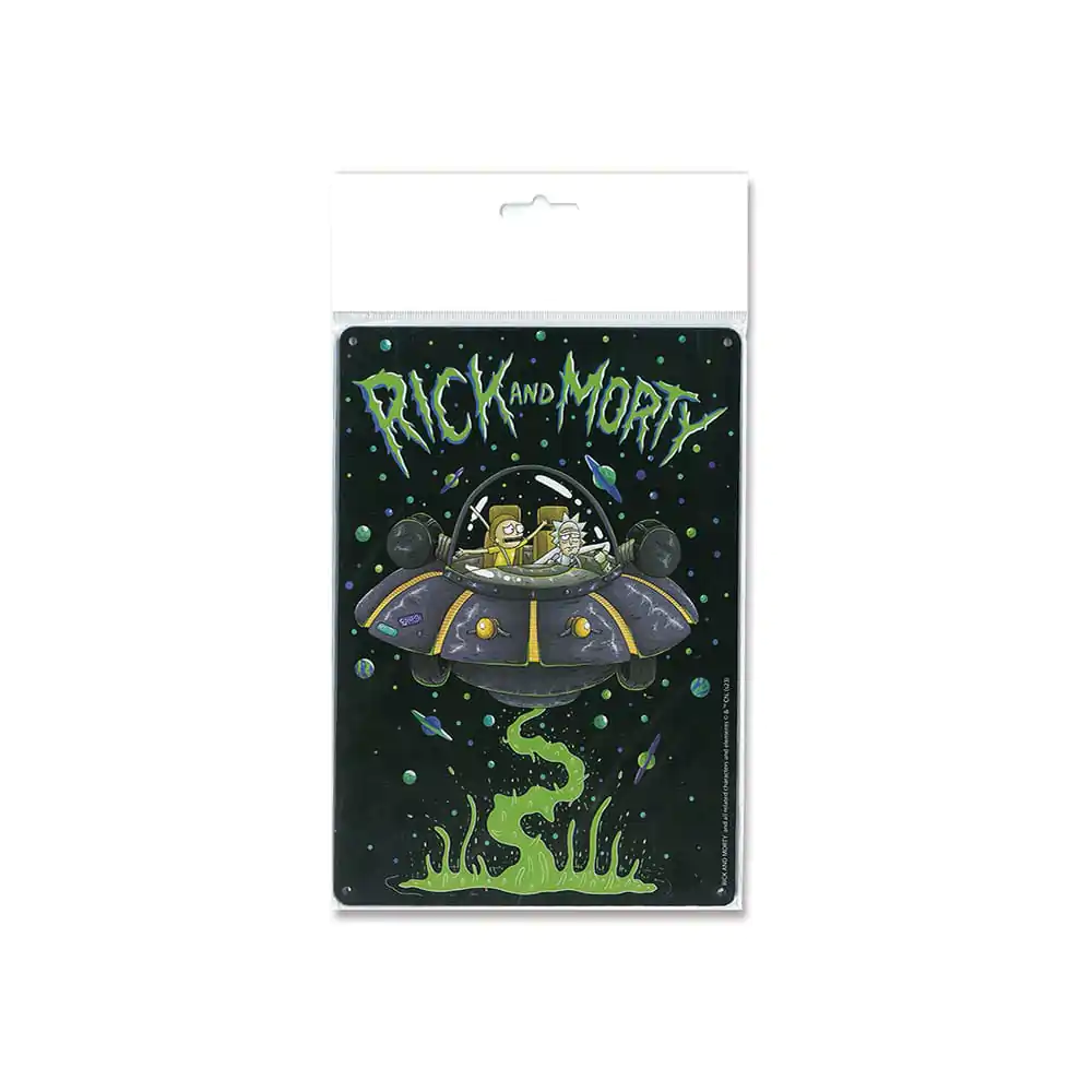 Rick & Morty Tin Sign Spaceship 15 x 21 cm / Metalowy Znak zdjęcie produktu