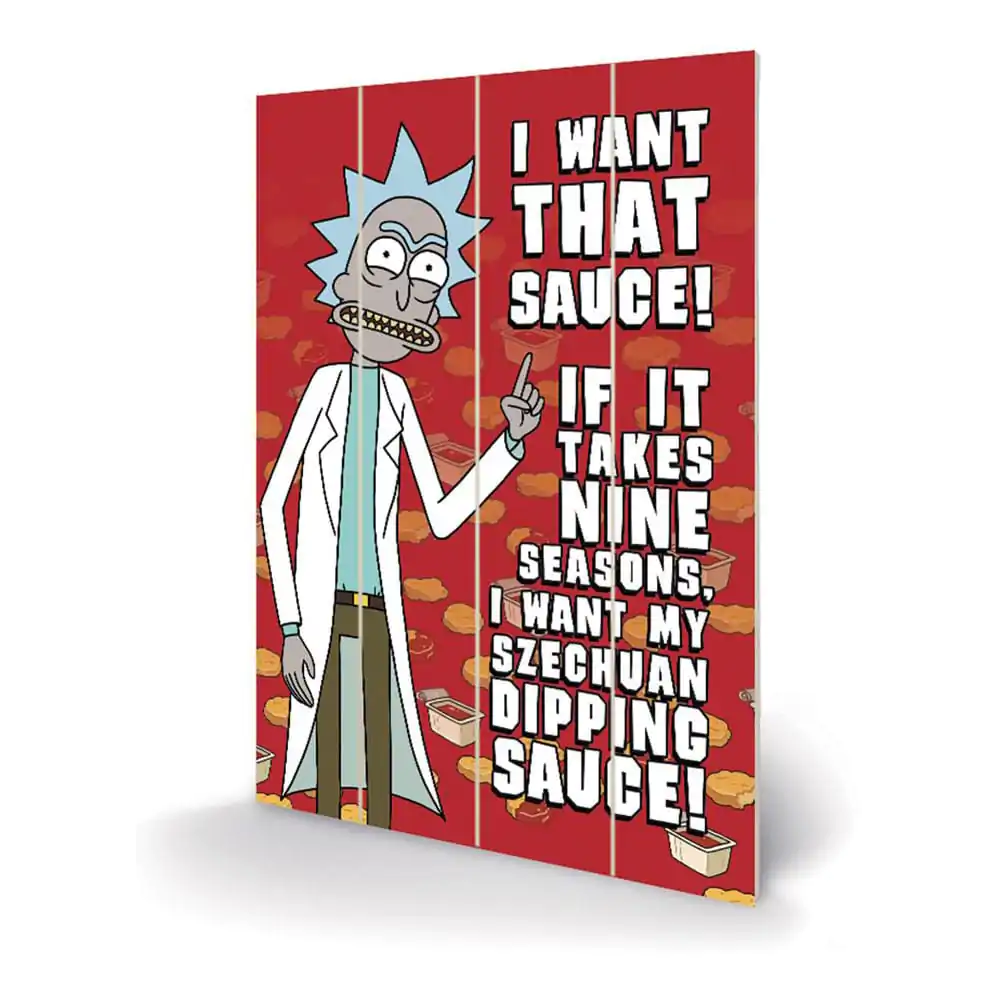 Drewniany Obraz na Ścianę Rick and Morty Szechuan Sauce 40 x 59 cm zdjęcie produktu