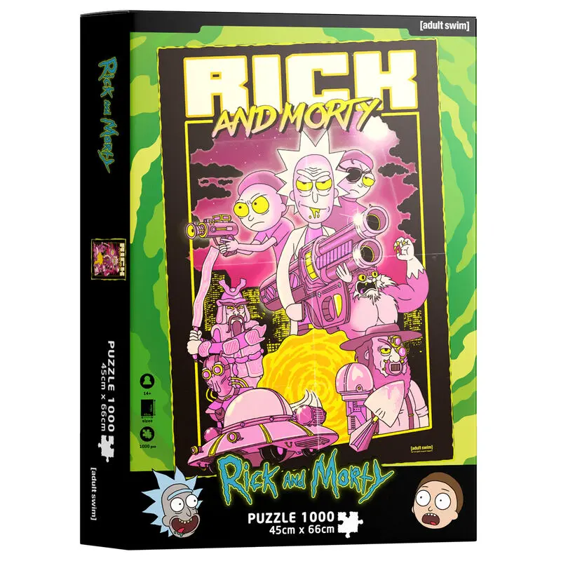 Rick & Morty Puzzle Układanka Retro Poster (1000 elementów) zdjęcie produktu