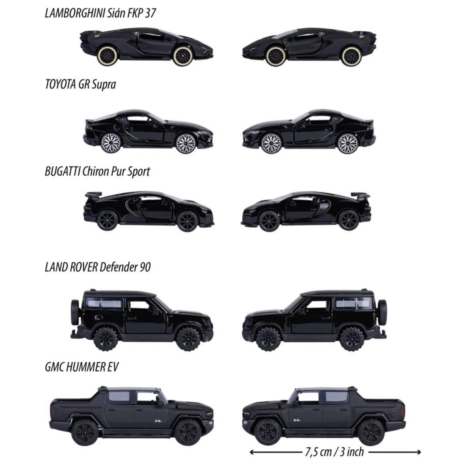 RIDE COOL Black Edition Pack of 5 Miniaturowych Samochodzików 1:64 zdjęcie produktu