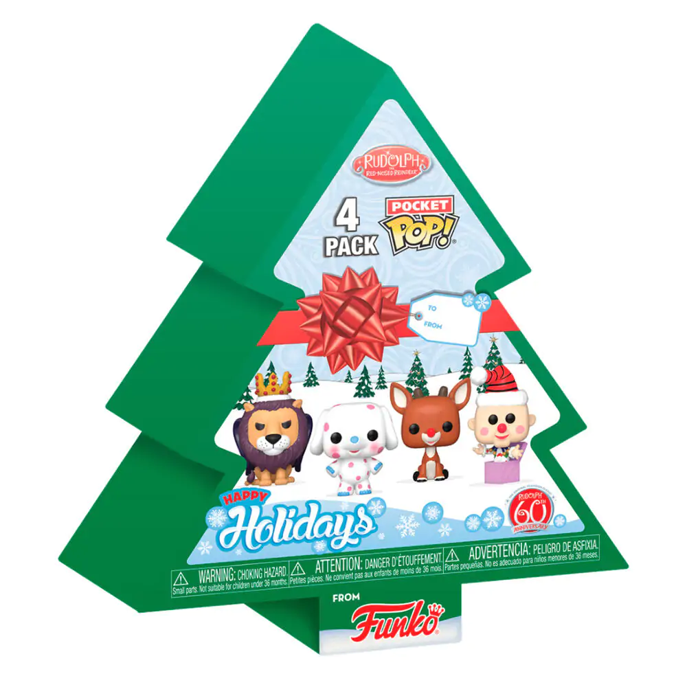 Rudolph Holiday 2024 Pocket Funko POP! Vinyl Keychains 4-Pak Zestaw Świąteczny Tree Holiday Box 4 cm zdjęcie produktu