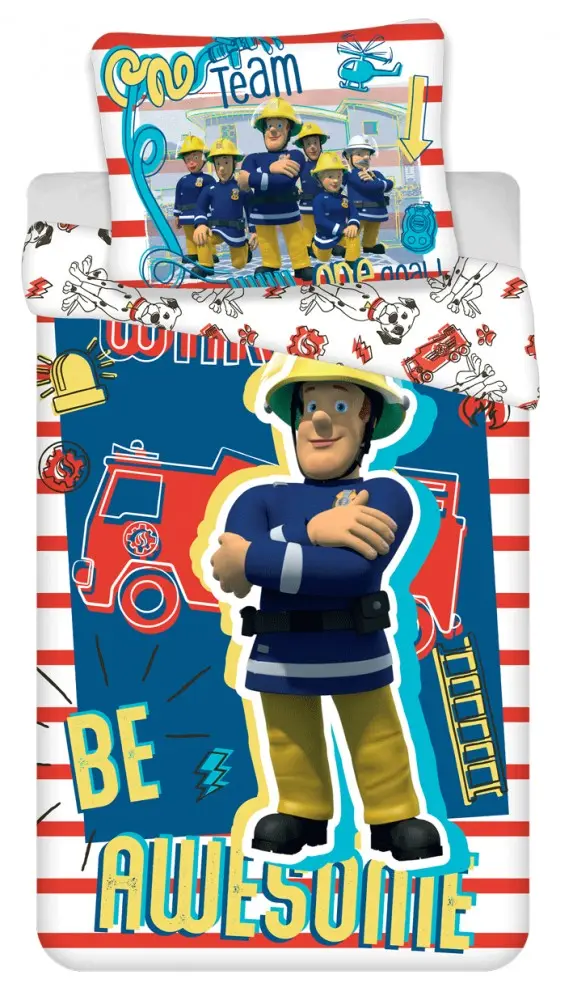 Fireman Sam poszewka na kołdrę 140x200cm, poszewka na poduszkę 70x90cm zdjęcie produktu