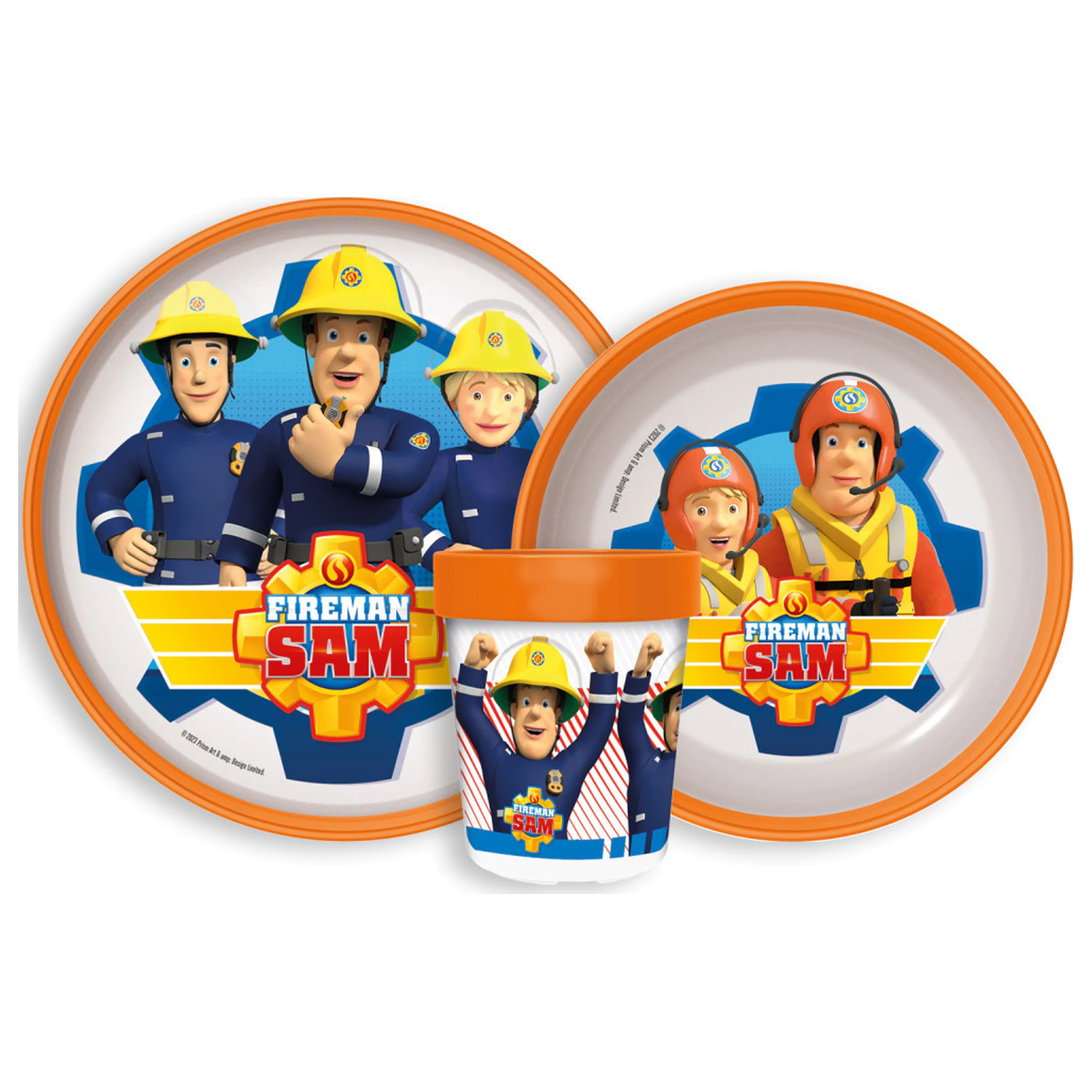 Fireman Sam Rescue Mission Zestaw antypoślizgowych naczyń obiadowych, zestaw z mikro plastiku zdjęcie produktu