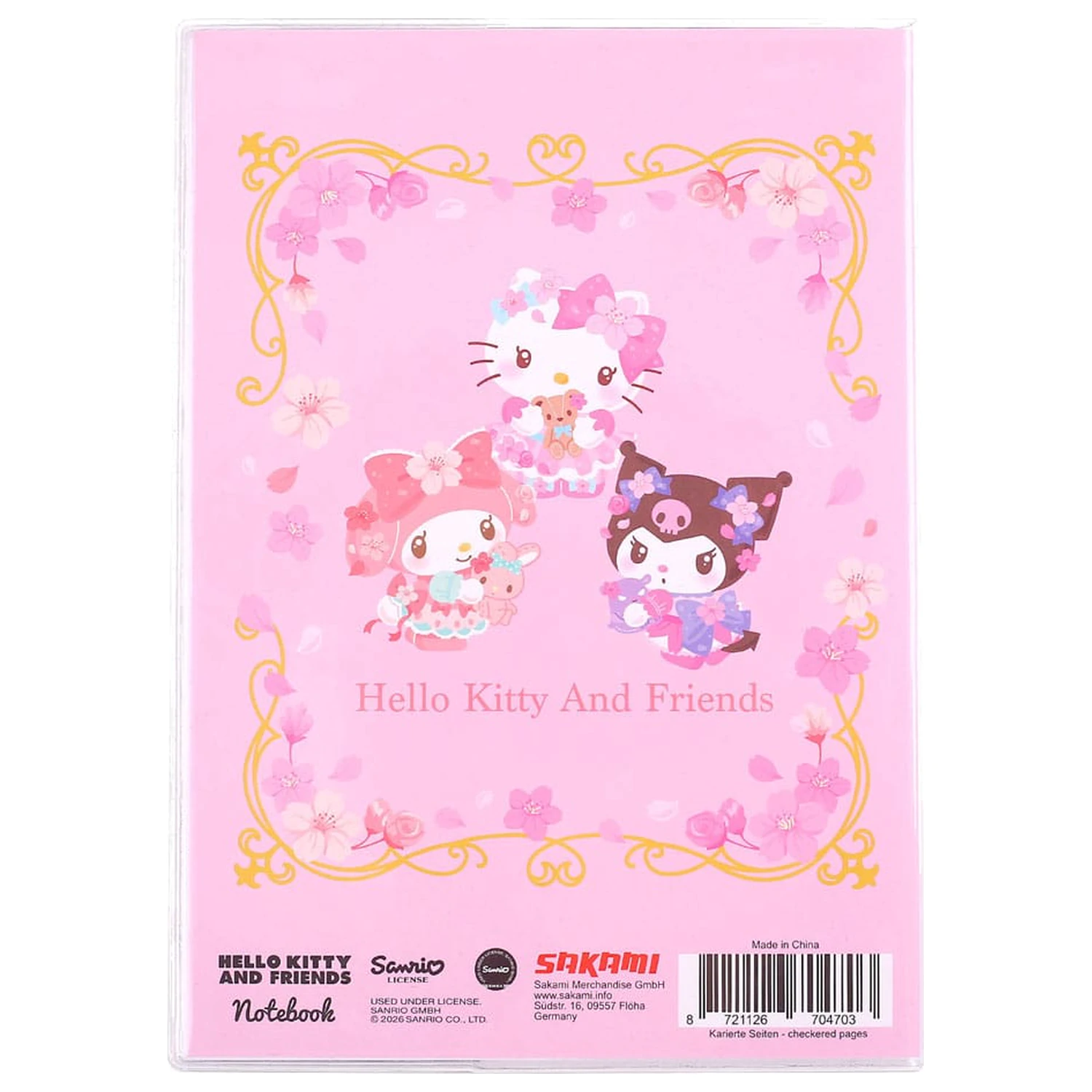 Notatnik Sanrio Hello Kitty & Friends Sakura Series holograficzny w kratę zdjęcie produktu
