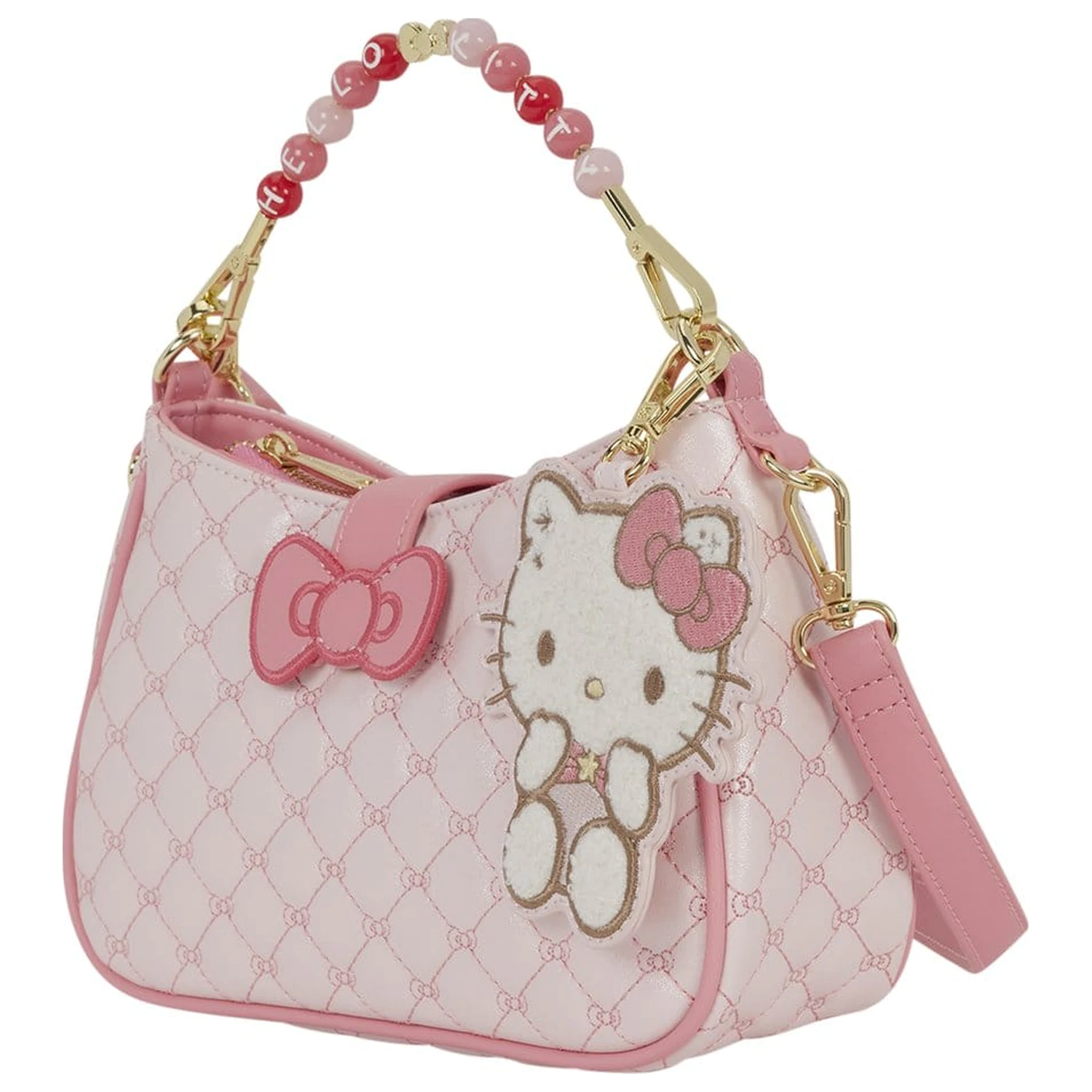 Sanrio by Loungefly Torebka Crossbody z Koralikową Rączką i Zawieszką Hello Kitty Pikowana zdjęcie produktu