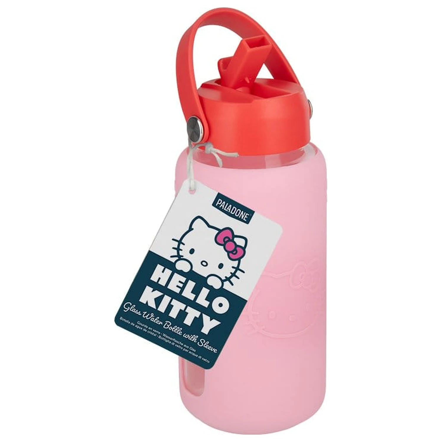 Sanrio Szklana Butelka na Wodę Hello Kitty ze Pokrowcem zdjęcie produktu