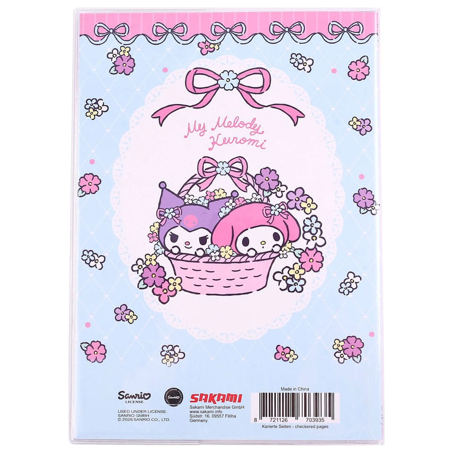 Sanrio Notatnik Kuromi & My Melody Pastel Flower Holographic Checkered zdjęcie produktu