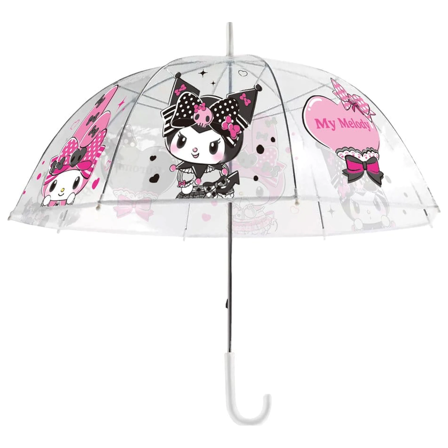 Sanrio Pink Black Party Series parasol Kuromi & My Melody przezroczysty zdjęcie produktu