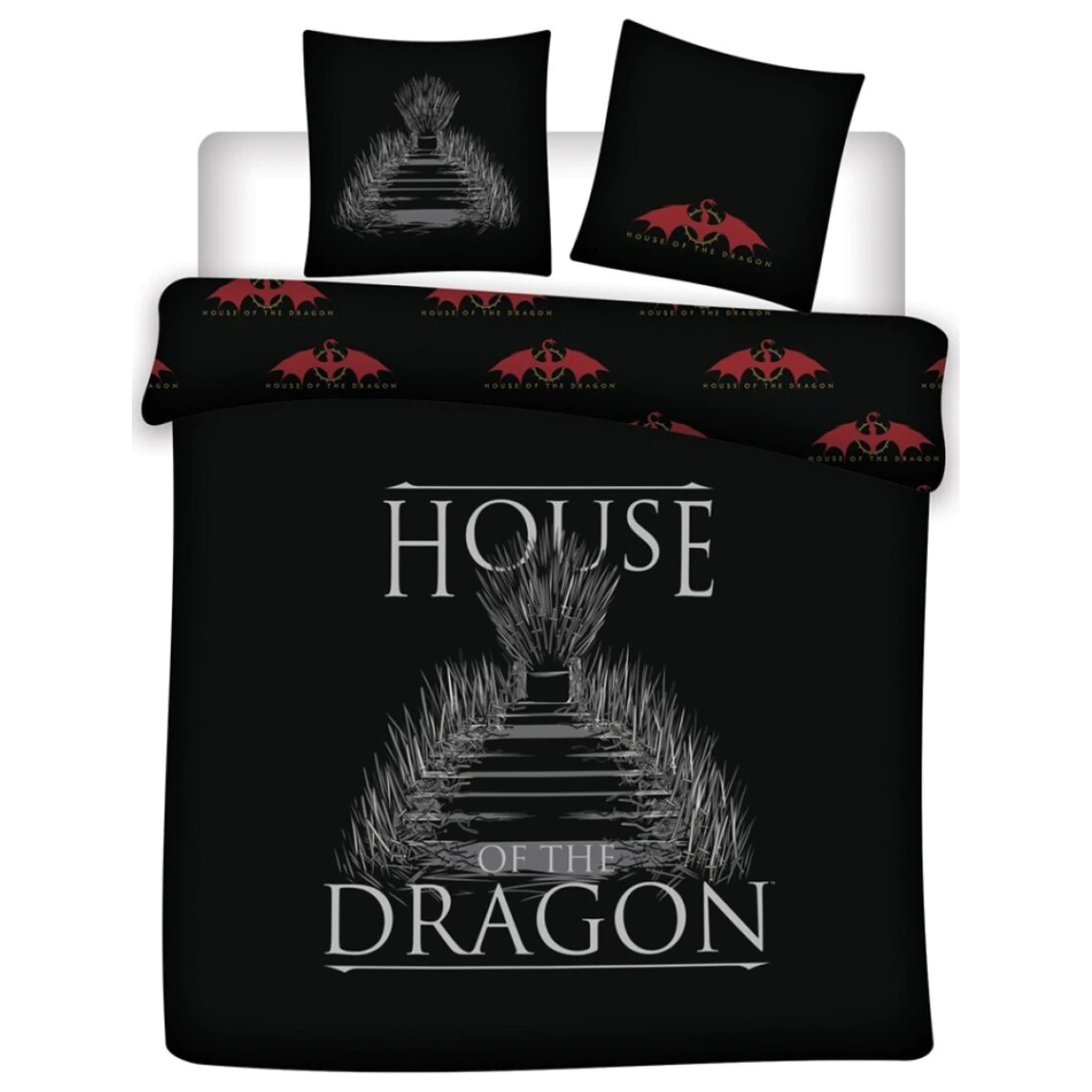 House of the Dragon Czarna Poszwa na kołdrę Double z mikrofibry zdjęcie produktu