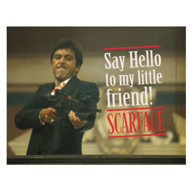 Scarface Powiedz Cześć szklany poster zdjęcie produktu