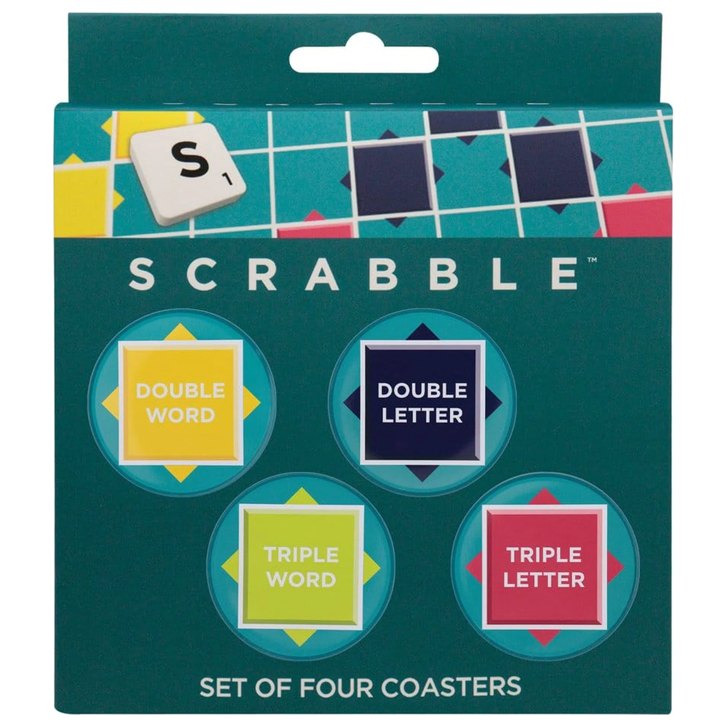 Scrabble Coaster Zestaw 4 Podkładek z Nadrukowanego Metalu zdjęcie produktu