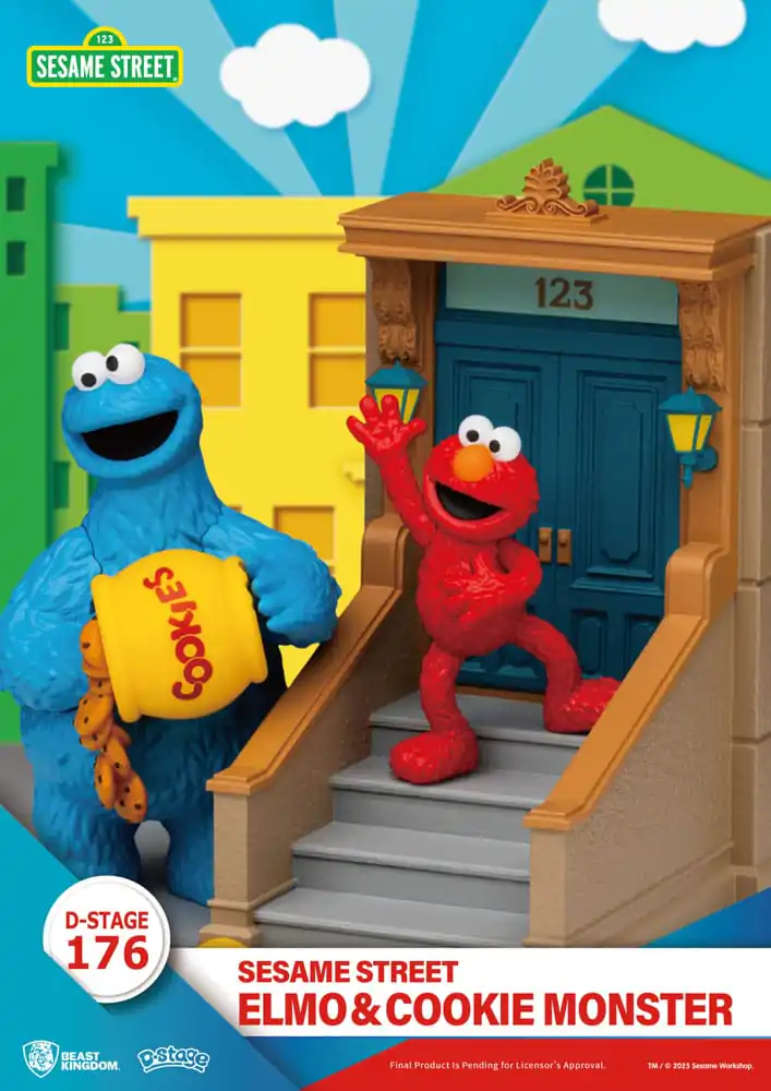 Ulica Sezamkowa D-Stage Statuetka PVC Elmo i Ciasteczkowy Potwór 11 cm zdjęcie produktu