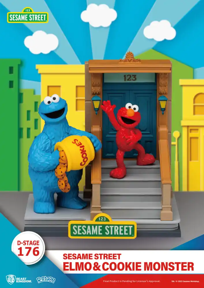 Ulica Sezamkowa D-Stage Statuetka PVC Elmo i Ciasteczkowy Potwór 11 cm zdjęcie produktu