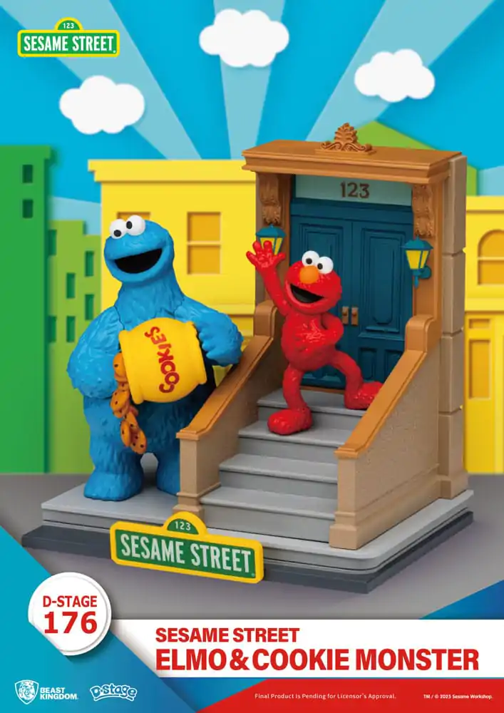 Ulica Sezamkowa D-Stage Statuetka PVC Elmo i Ciasteczkowy Potwór 11 cm zdjęcie produktu