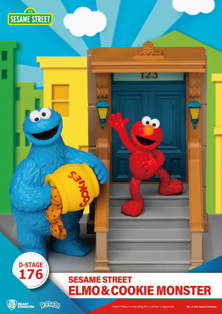 Ulica Sezamkowa D-Stage Statuetka PVC Elmo i Ciasteczkowy Potwór 11 cm zdjęcie produktu