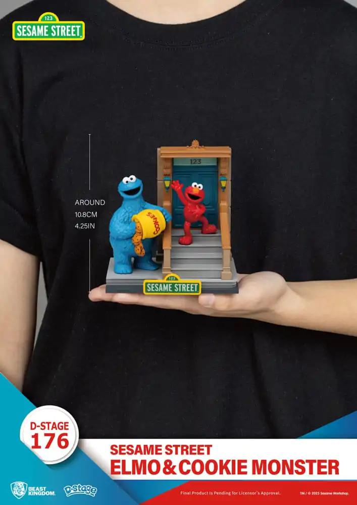 Ulica Sezamkowa D-Stage Statuetka PVC Elmo i Ciasteczkowy Potwór 11 cm zdjęcie produktu