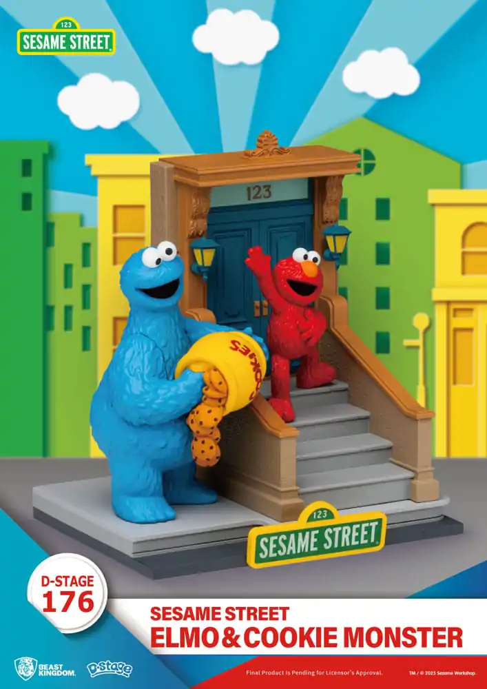 Ulica Sezamkowa D-Stage Statuetka PVC Elmo i Ciasteczkowy Potwór 11 cm zdjęcie produktu