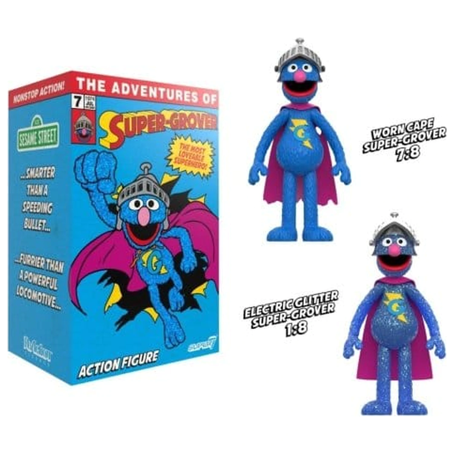 Sesame Street ReAction Action Figure Super Grover (z figurką Chase) zdjęcie produktu
