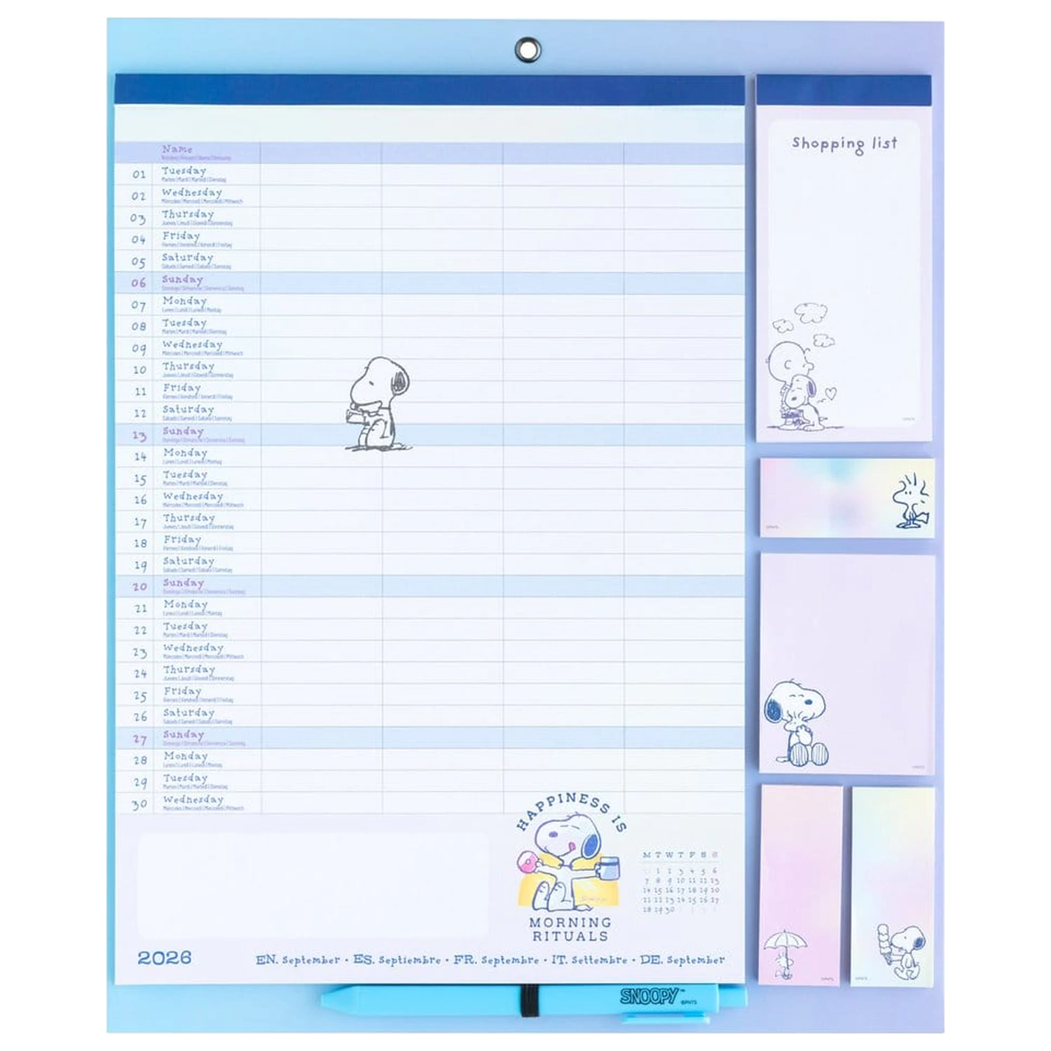 Snoopy Magnetyczny Planer 2026/27 30 x 35 cm zdjęcie produktu