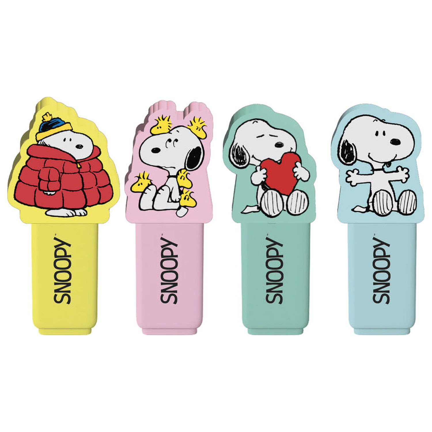 Snoopy Peanuts zestaw 4 zakreślaczy z nakładką zdjęcie produktu