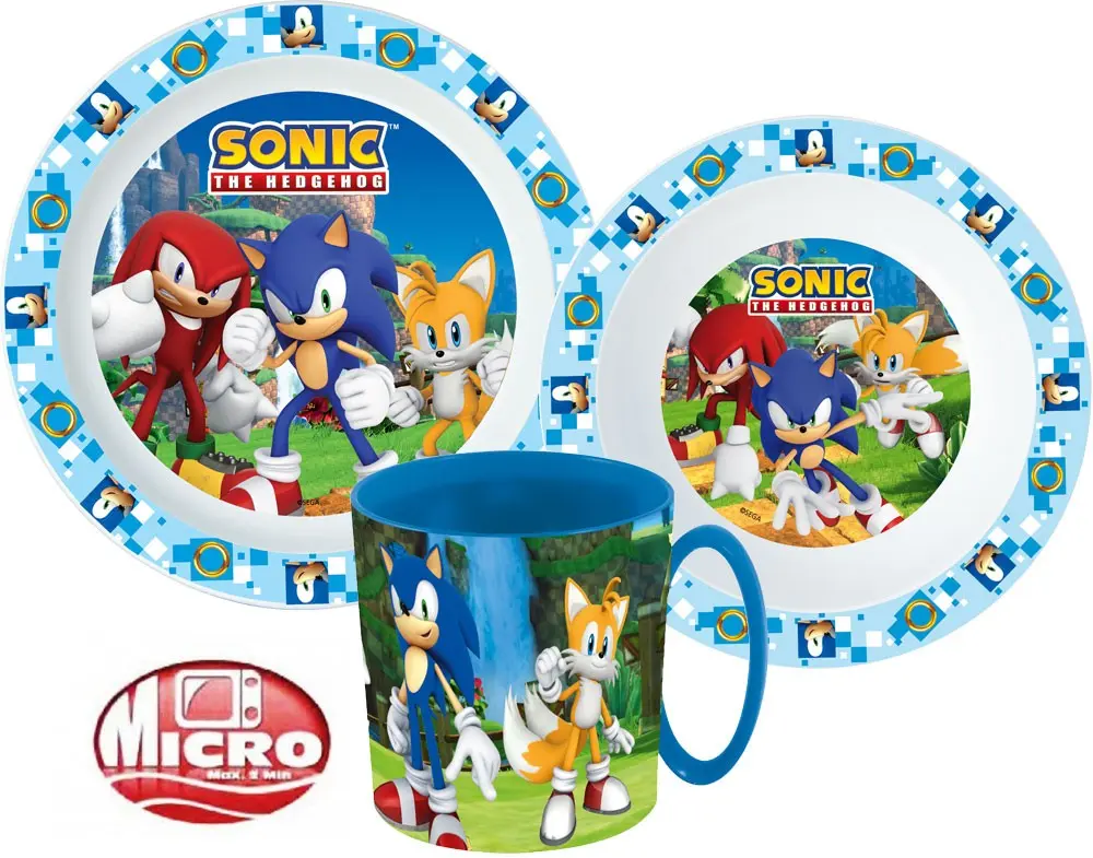 Zestaw naczyń Sonic the Hedgehog, mikro plastikowy zestaw zdjęcie produktu